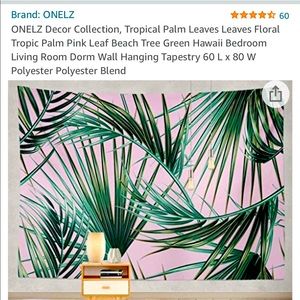 New Pink and Tropical Leaf Tapestry from Amazon